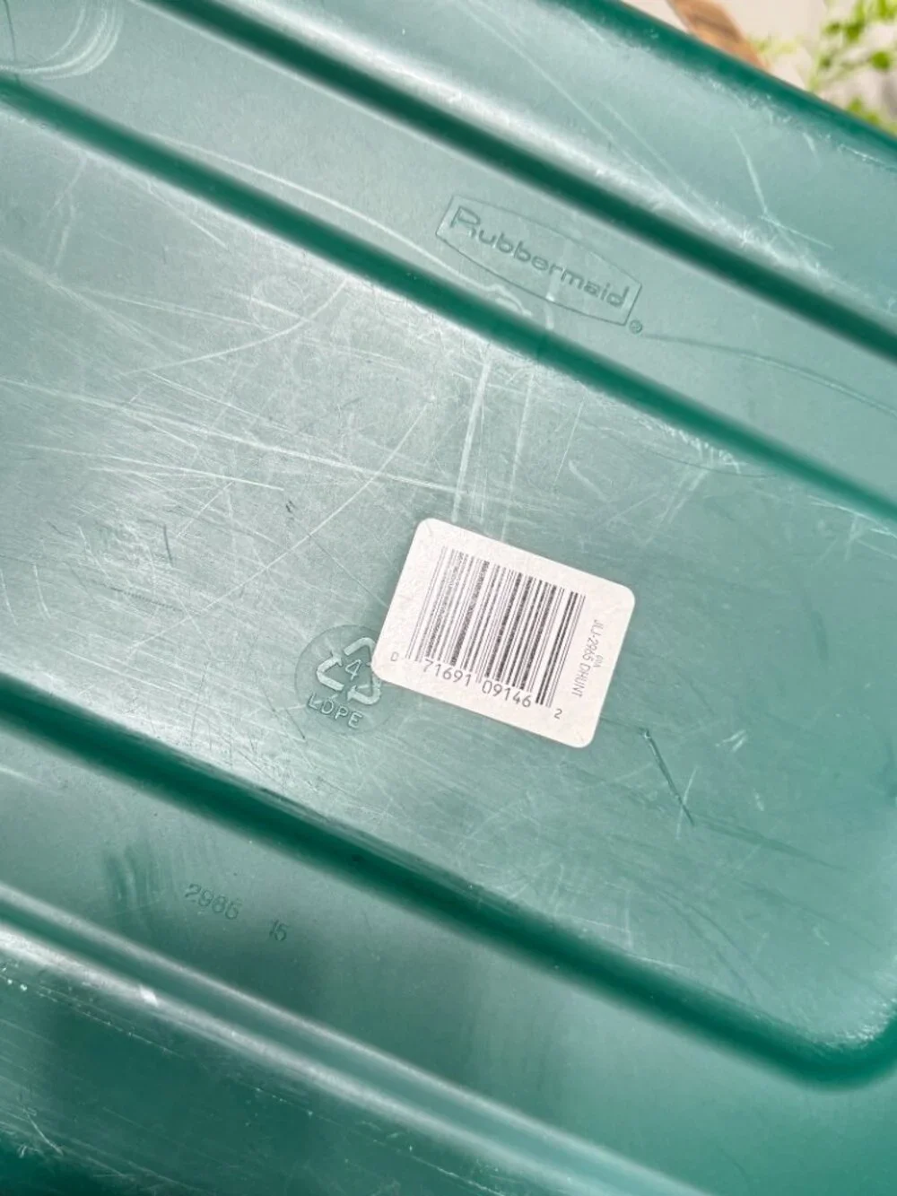 Rubbermaid 2965 Laundry Basket Dark Green Vintage Rectangle Plastic Large   Rub